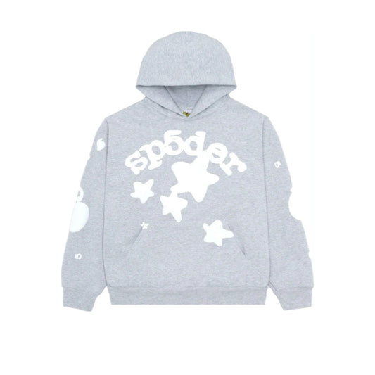 Grey Beluga Sp5der Hoodie